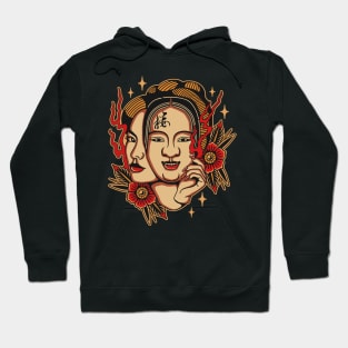 Japanese women and masks Hoodie